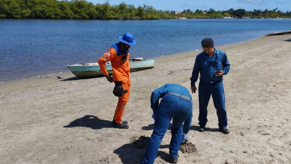 Banhistas são orientados a evitar praias na Bahia após substância com odor forte e cor esverdeada ser encontrada